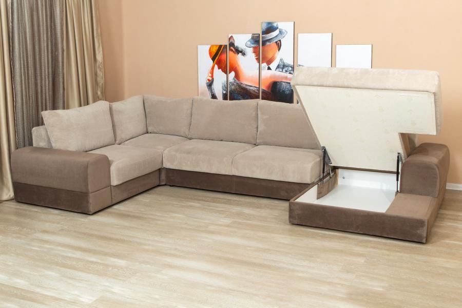 Модульный диван с большим ящиком для белья