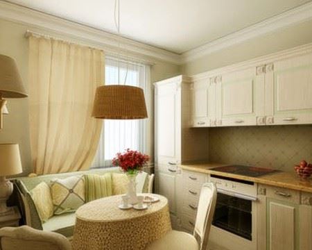 Маленький диван в интерьере кухни (13)