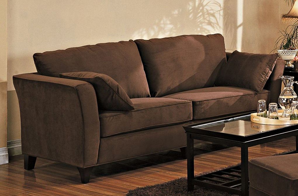 Коричневый диван в интерьере (29)