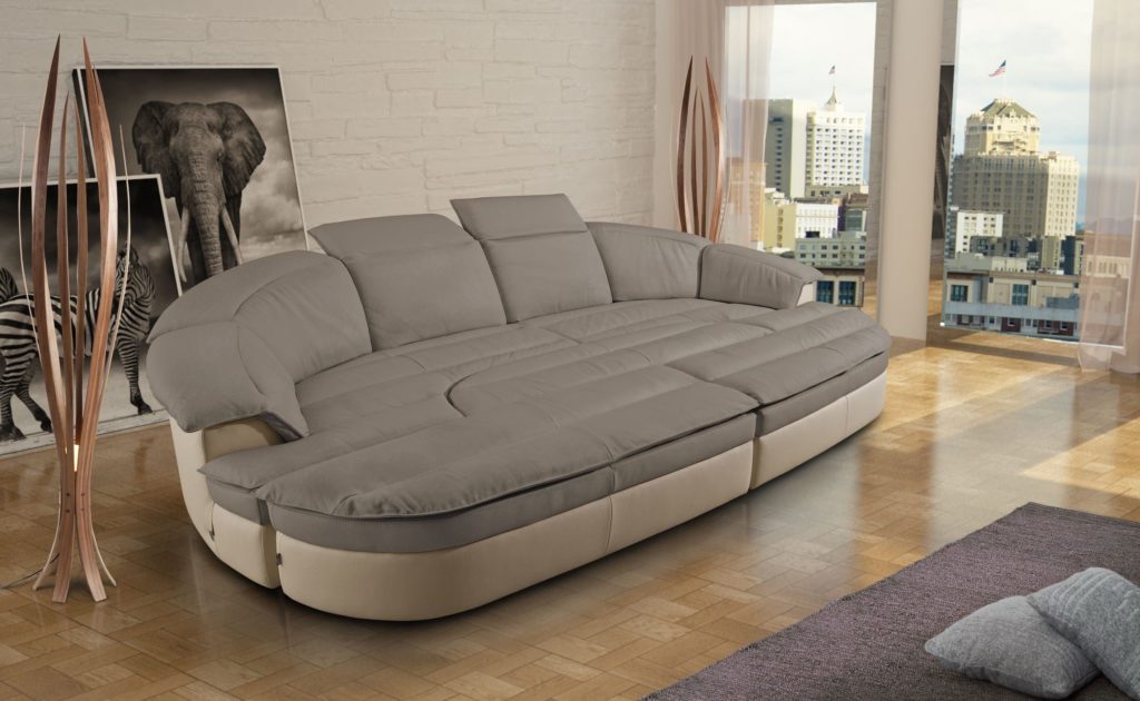 Модульный полукруглый диван со спальным местом