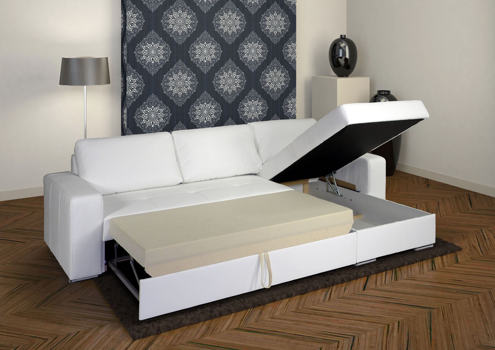 угловой диван в современном стиле со спальным местом
