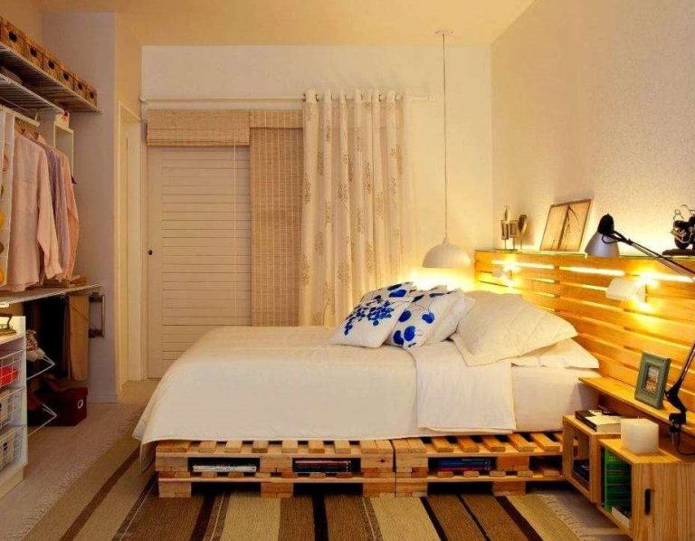 Дизайн кровать из поддонов