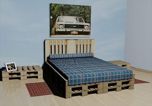 Кровать из деревянных поддонов (14)
