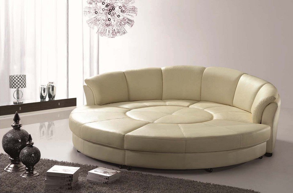 Фото модульного круглого дивана со спальным местом
