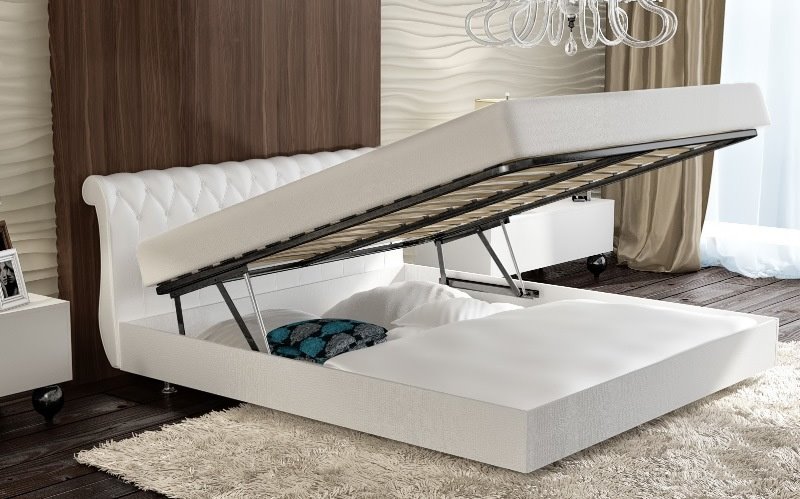 Основание кровати установленное на подъёмный механизм