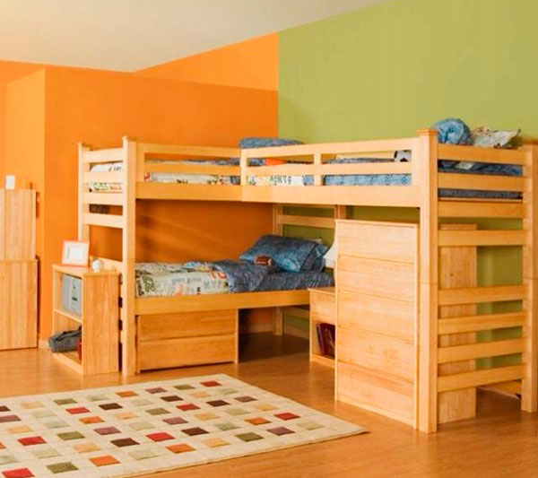Кровать с 2 спальными местами детская