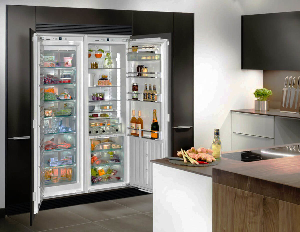 Фото кухонного шкафа со встроенным холодильником