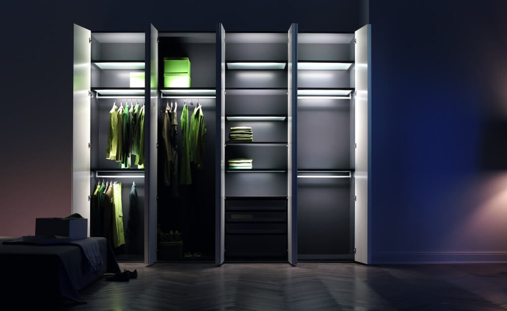 Фото шкафа для одежды с подсветкой