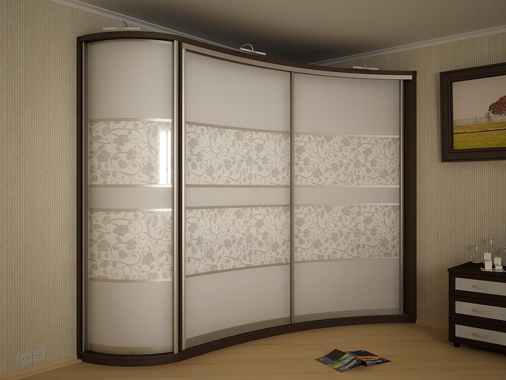Дизайн комнаты с радиусным шкафом