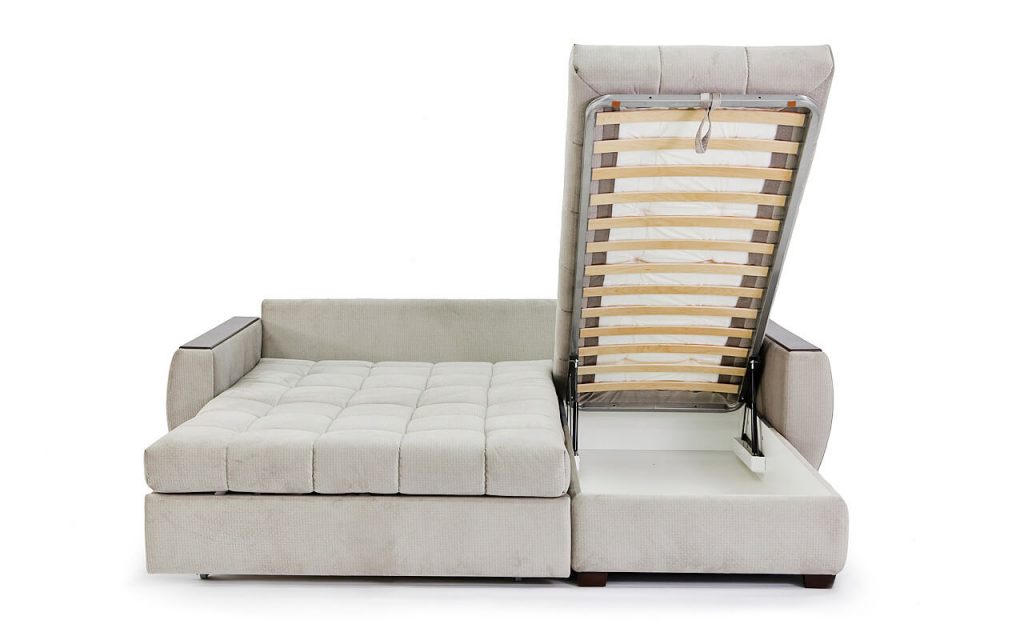 угловой диван аккордеон с ящиками для белья